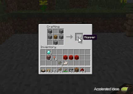 How to create a Hopper - Minecraft Crafting Recipe | Accelerated Ideas