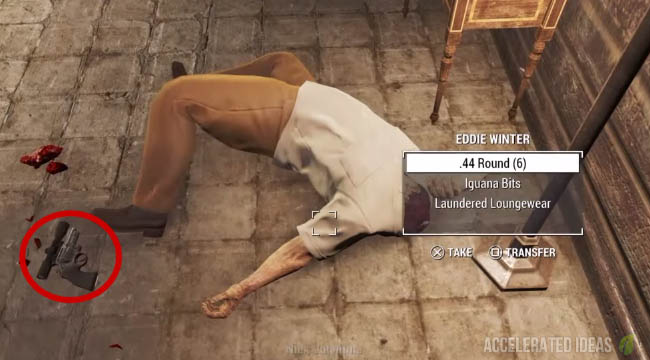 Eddie's Peace weapon on the floor