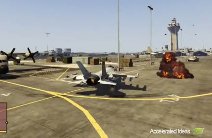 Como Roubar um Jato Militar P-996 Lazer e Acasalar no Ar - Grand Theft Auto  V - GTA5 