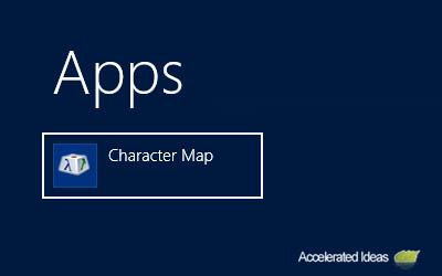 Windows 8 - Charmap