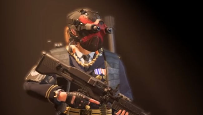 Cross mask closeup image