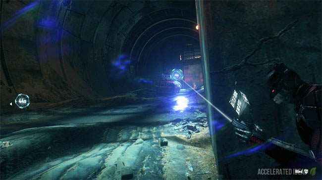 peeking round corner