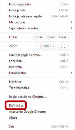 Chrome - Definições