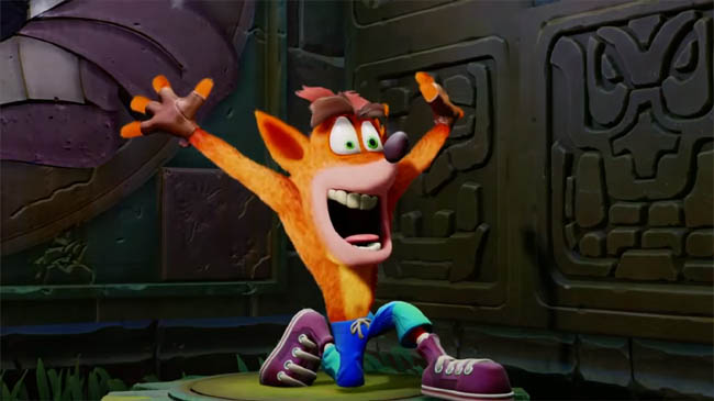 Crash Bandicoot celebration screenshot