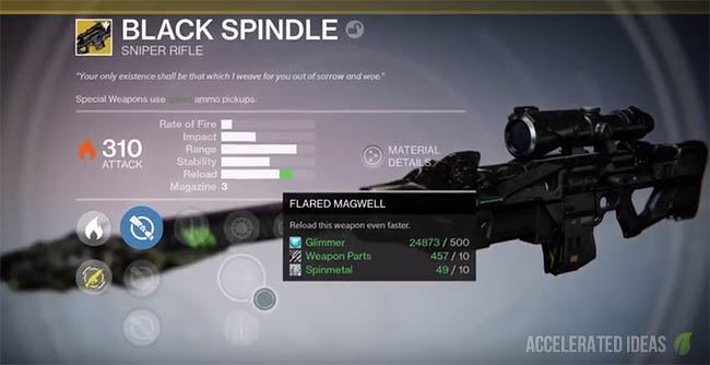 Black Spindle exotic weapon