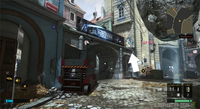 Railings leading to archway and rooftop