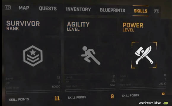 Dying Light - Skill Trees (Power, Agility and Survivor) | Accelerated Ideas