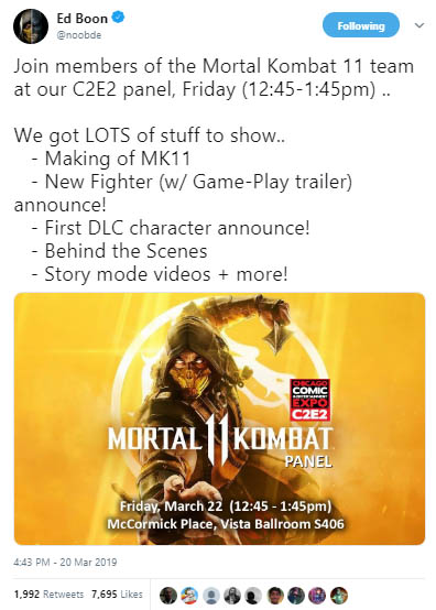 Ed Boon tweet on Twitter