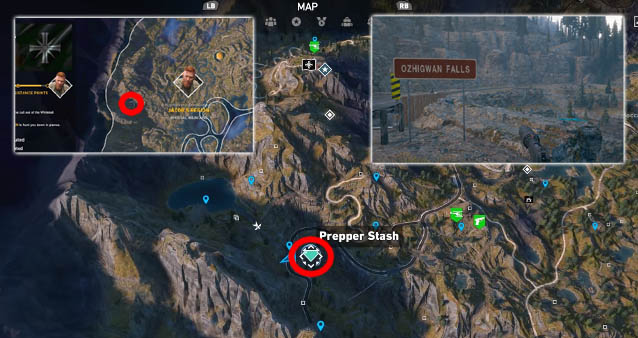 Cliffhanger - Jacob's Region Prepper Stash map