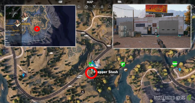 Getaway - Faith's Region Prepper Stash map