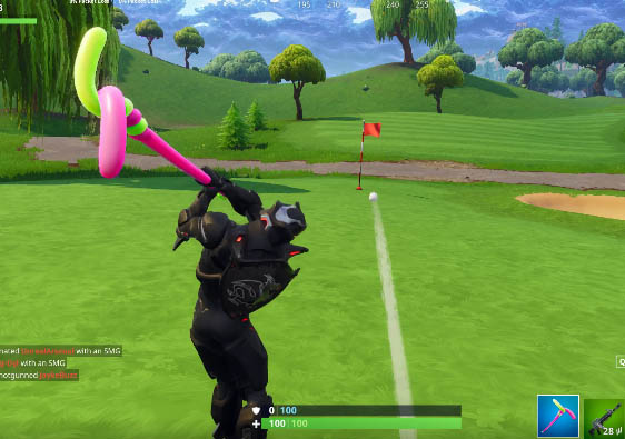 Player swinging golf club