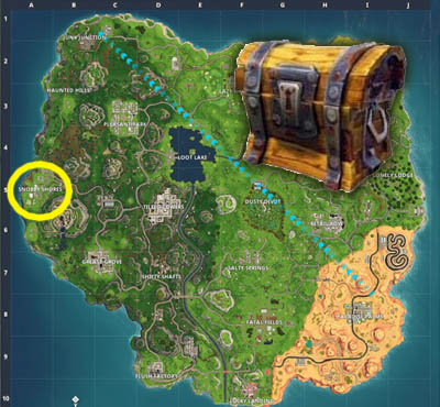 Chest locations area on map