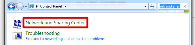 Network and Sharing Center