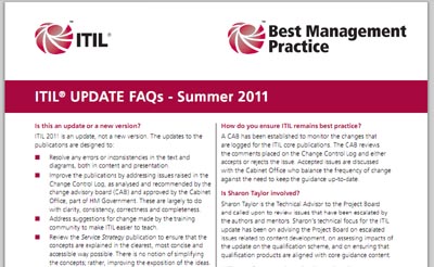 ITIL 2011 - Whats new