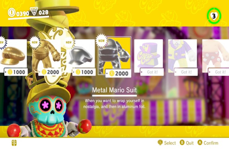 Super Mario Odyssey Hats list - hat prices and how to unlock every