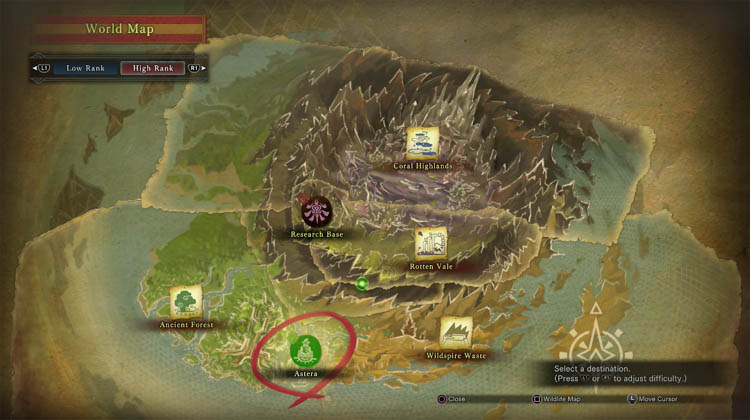 World map screenshot showing Low Rank and High Rank options