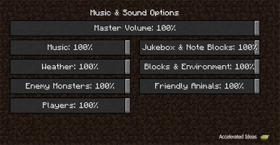 Minecraft 1.7 - New Volume Sliders