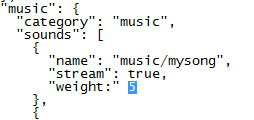 Sounds.json - Weight Paramter