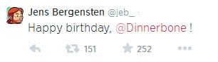 Dinnerbone birthday Tweet