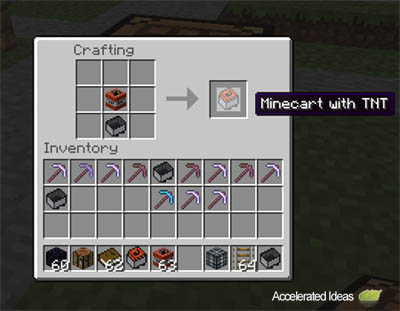 Minecart with TNT - Crafting