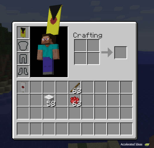 Minecraft 14w30a - player wearing banner