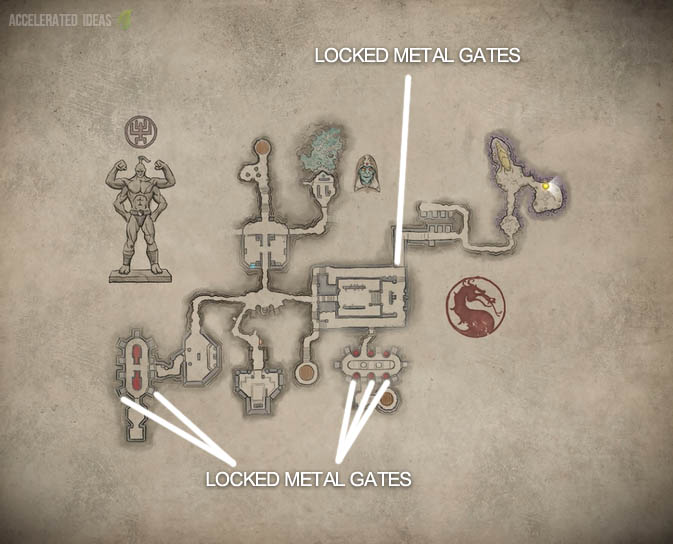 Map showing examples of metal gates
