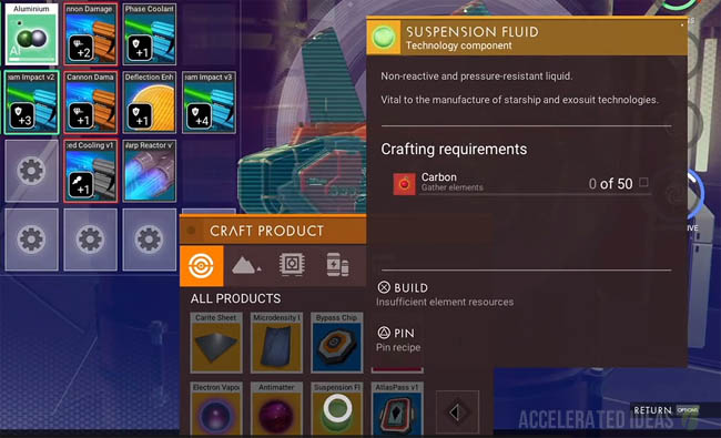 Suspension Fluid in inventory screen