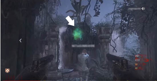 Stone ball on top of waterfall