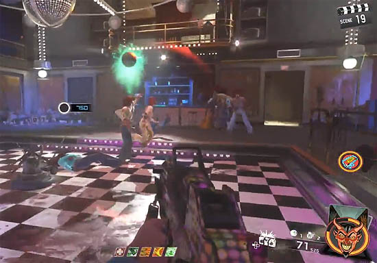 Disco ball above zombie