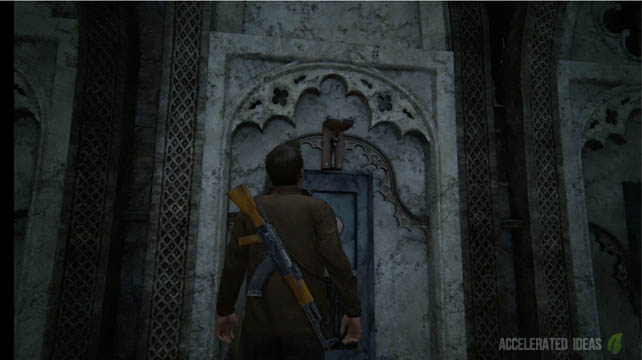 Lantern location behind three crosses