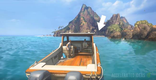 Isolated beach on main island