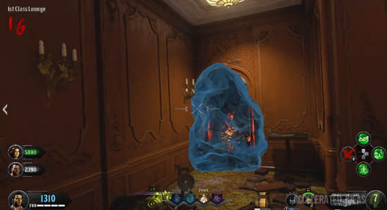 Frozen ice block blocking the door