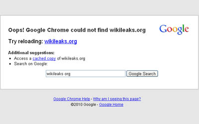 Wikileaks website not working? Wikileaks.org domain is gone but IP still accessible