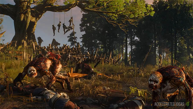 Ghouls creeping around a forest