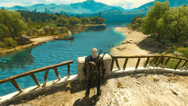 Witcher 3 Blood and Wine - Screenshot from bridge overlooking river