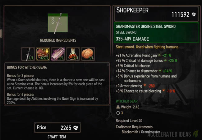 Steel sword stats