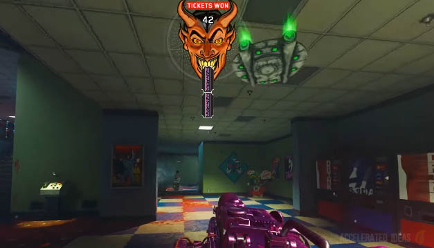 UFO flying in disco room